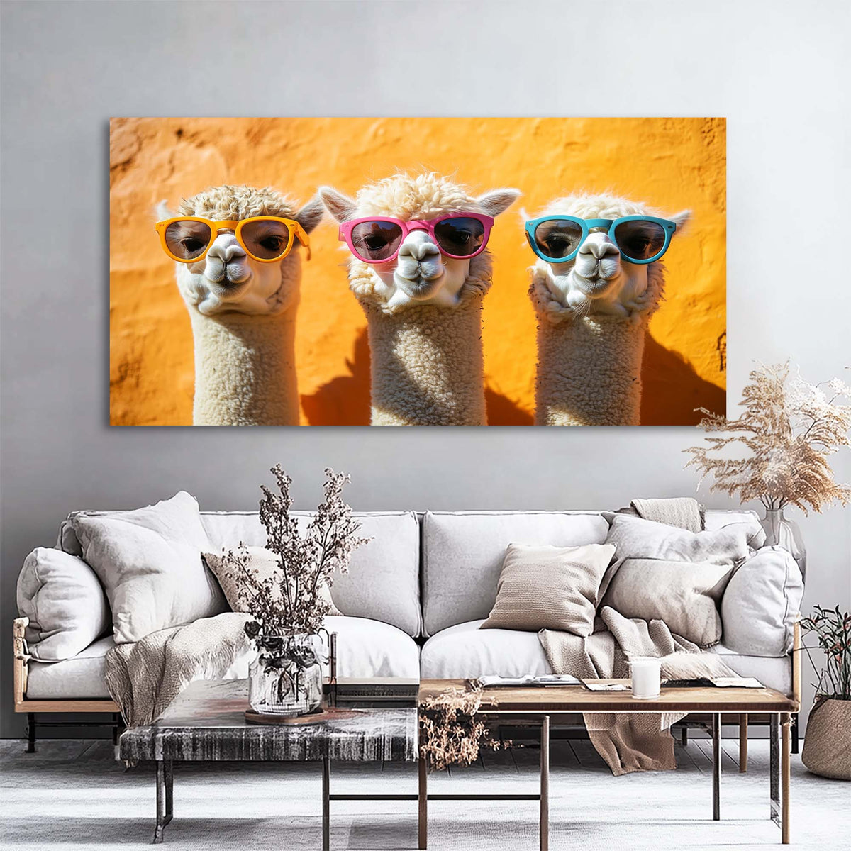 Pink Wildlife Animals Wall Art Canvas Painting Prints Artwor Office Bedroom Living Room Decor