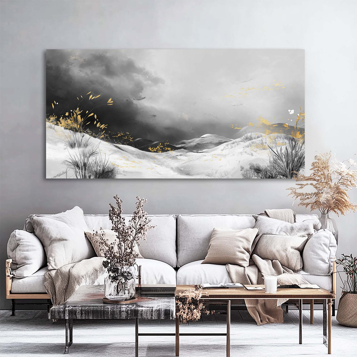 Navy Blue Black and White Nature Wall Art Modern Canvas Painting Prints Artwork Office Hallway Bedroom Living Room Decor