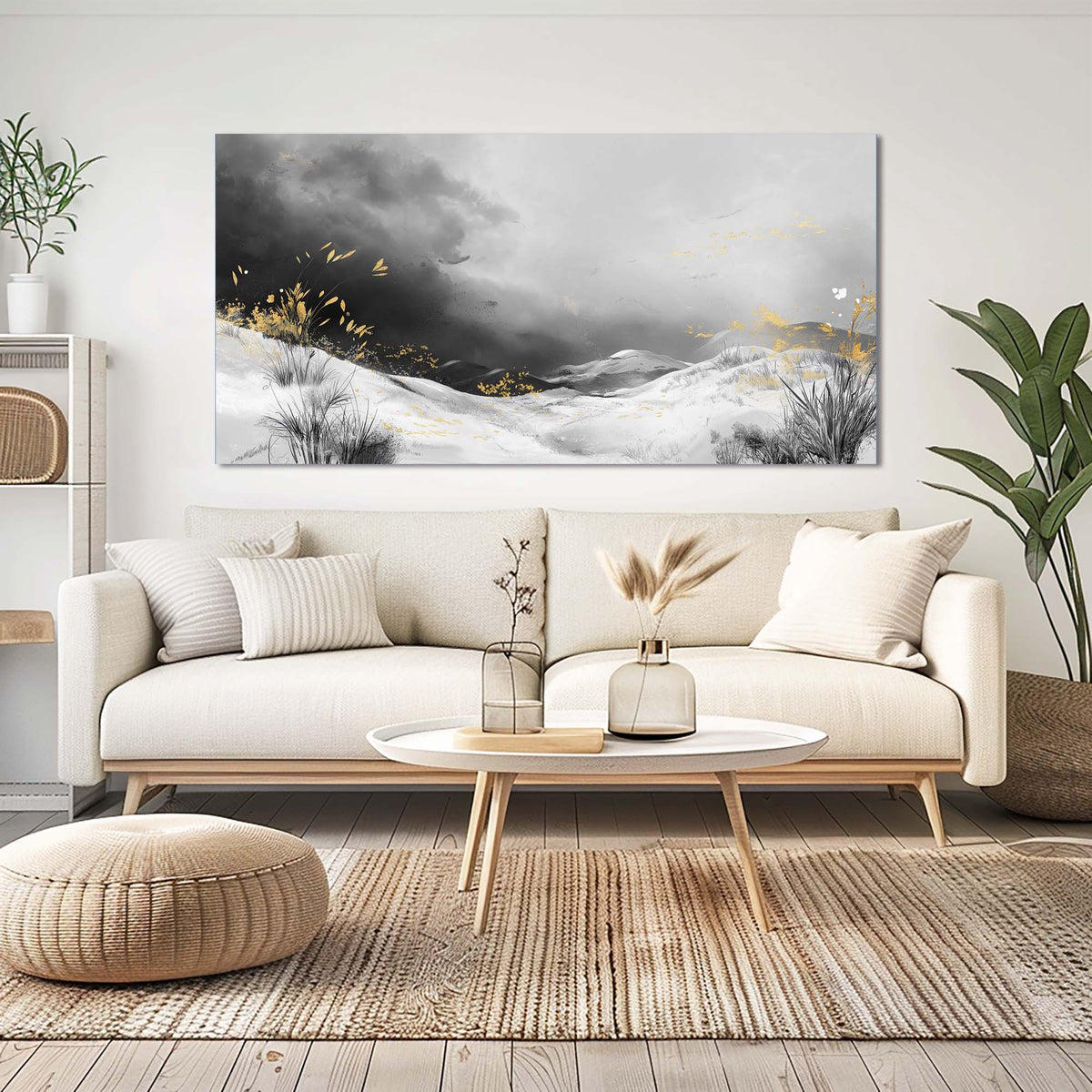 Navy Blue Black and White Nature Wall Art Modern Canvas Painting Prints Artwork Office Hallway Bedroom Living Room Decor