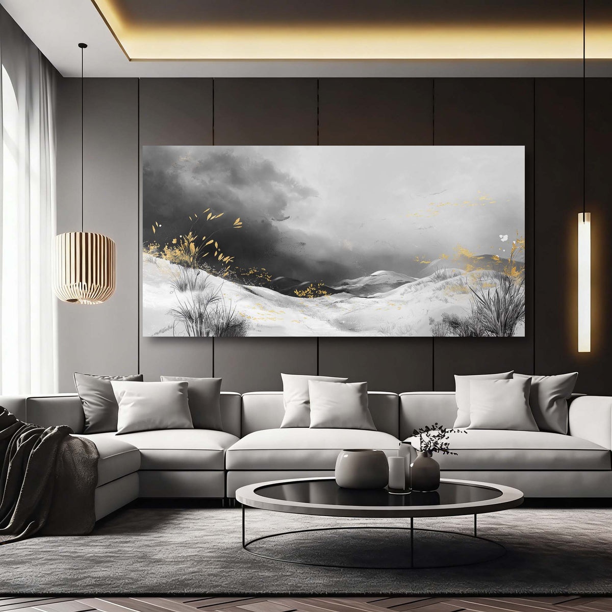 Navy Blue Black and White Nature Wall Art Modern Canvas Painting Prints Artwork Office Hallway Bedroom Living Room Decor