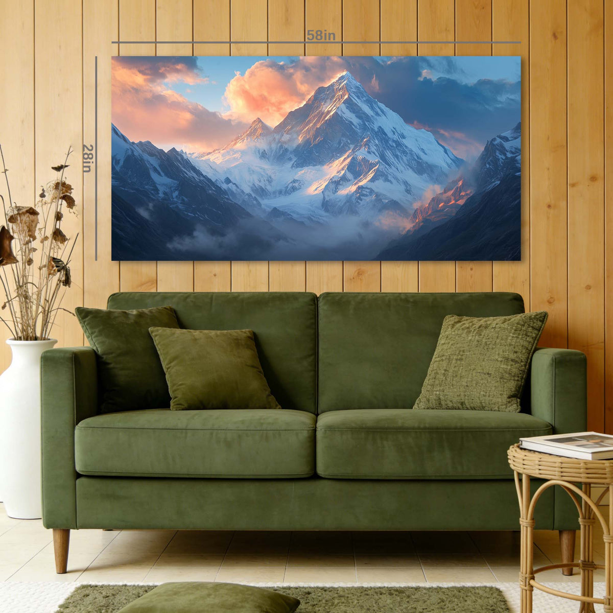 Navy Blue Fantasy Nature Canvas Wall Art for Living Room Prints Artwork Bedroom Office Decor