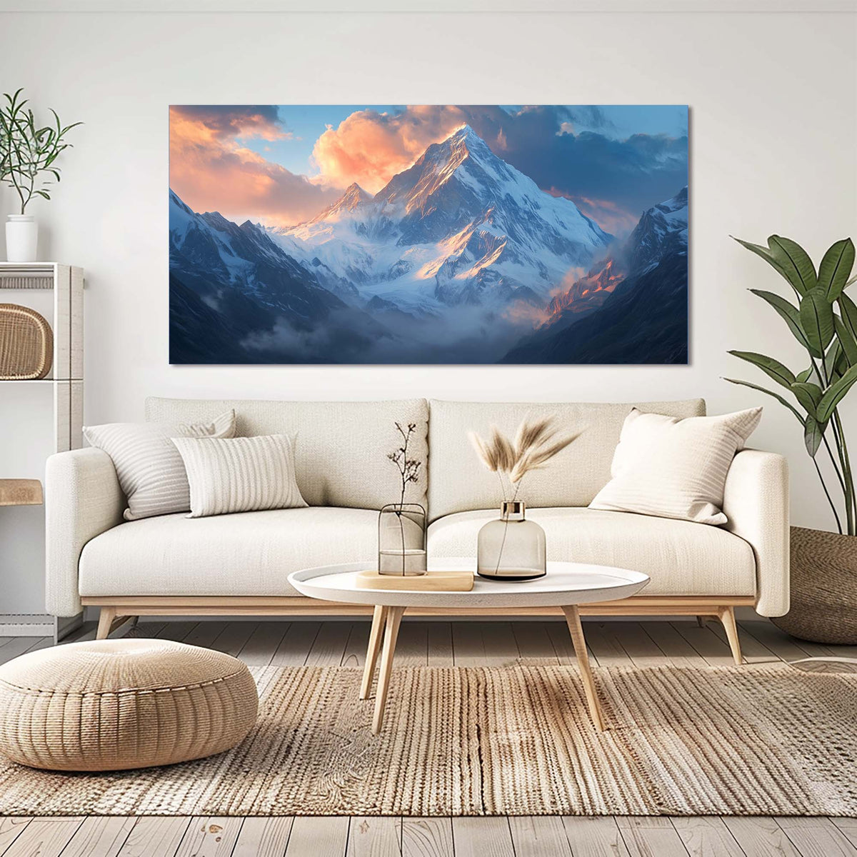 Navy Blue Fantasy Nature Canvas Wall Art for Living Room Prints Artwork Bedroom Office Decor