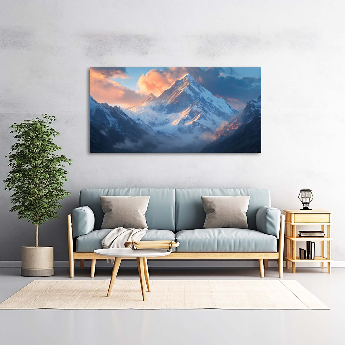 Navy Blue Fantasy Nature Canvas Wall Art for Living Room Prints Artwork Bedroom Office Decor
