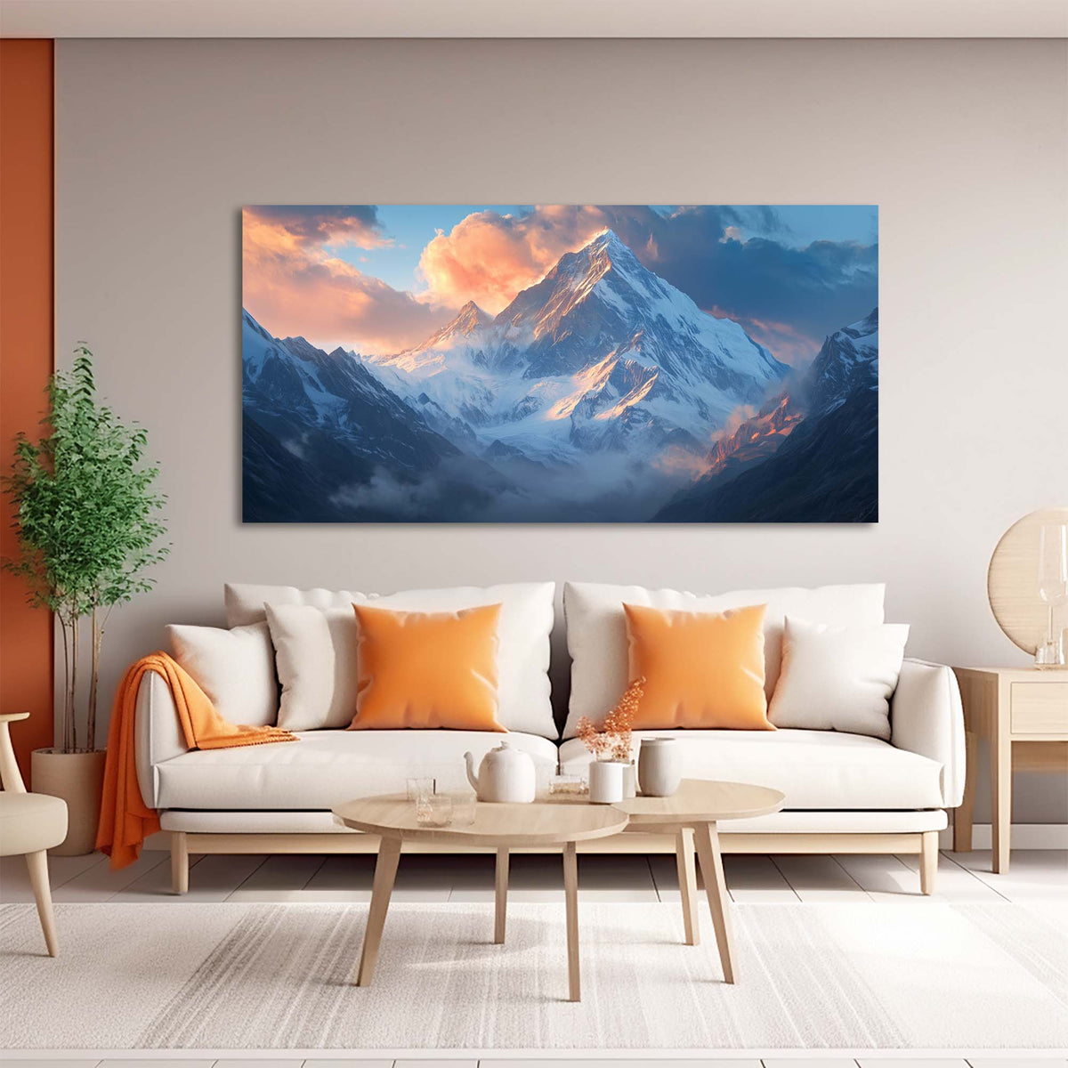 Navy Blue Fantasy Nature Canvas Wall Art for Living Room Prints Artwork Bedroom Office Decor