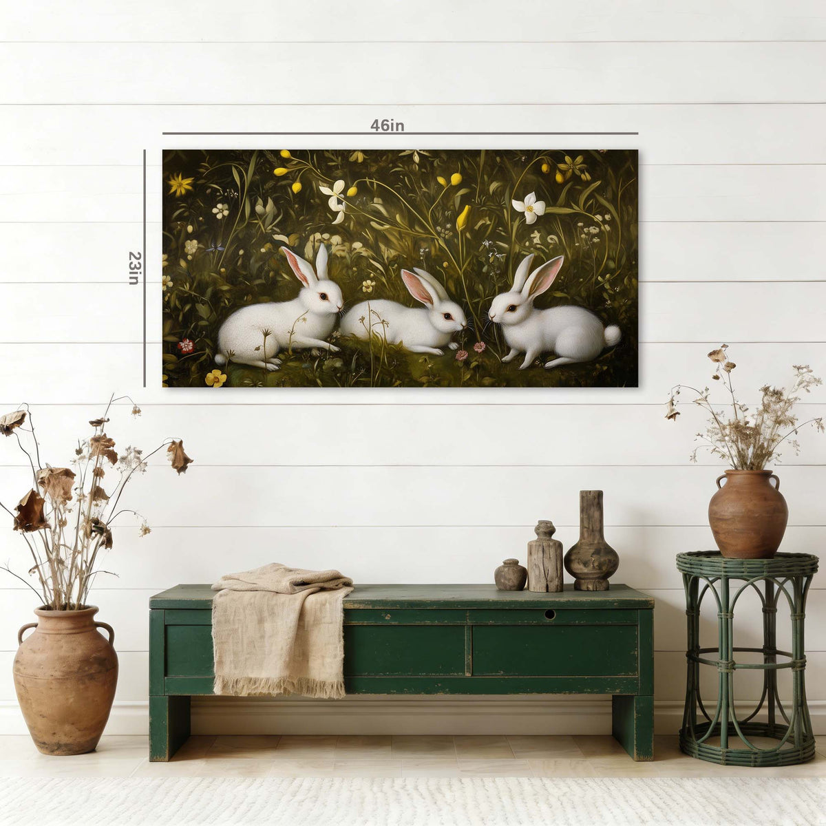 Yellow Floral Animals Wall Art Canvas Painting Prints Artwor Office Bedroom Living Room Decor
