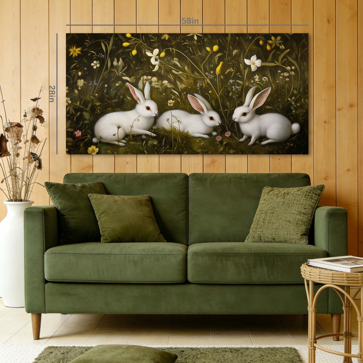 Yellow Floral Animals Wall Art Canvas Painting Prints Artwor Office Bedroom Living Room Decor