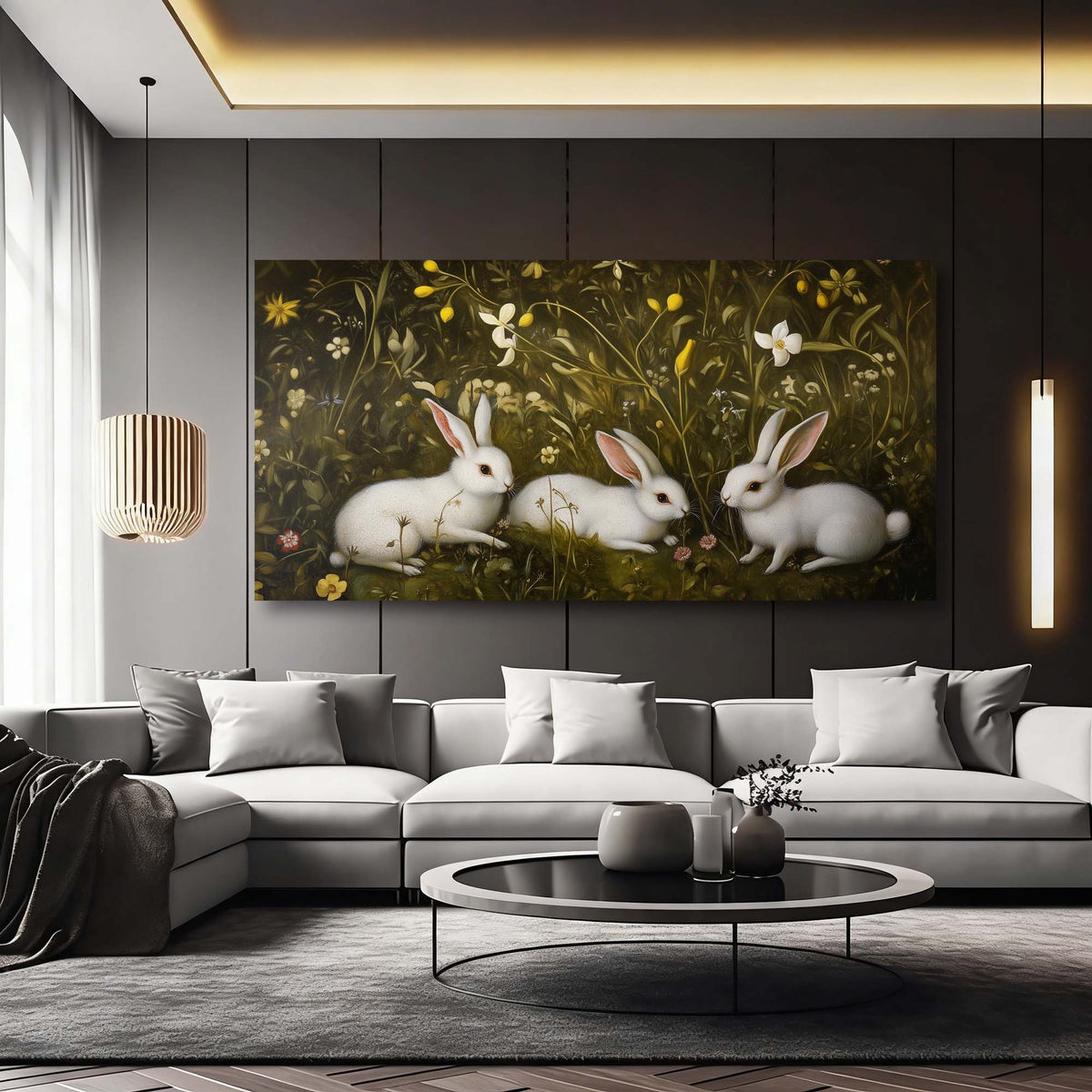 Yellow Floral Animals Wall Art Canvas Painting Prints Artwor Office Bedroom Living Room Decor