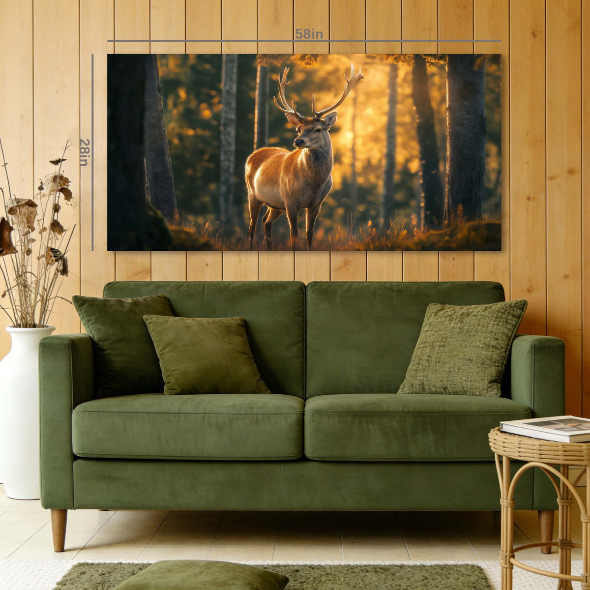 Khaki Wildlife Animals Wall Art Modern Canvas Painting Prints Artwork Office Hallway Bedroom Living Room Decor