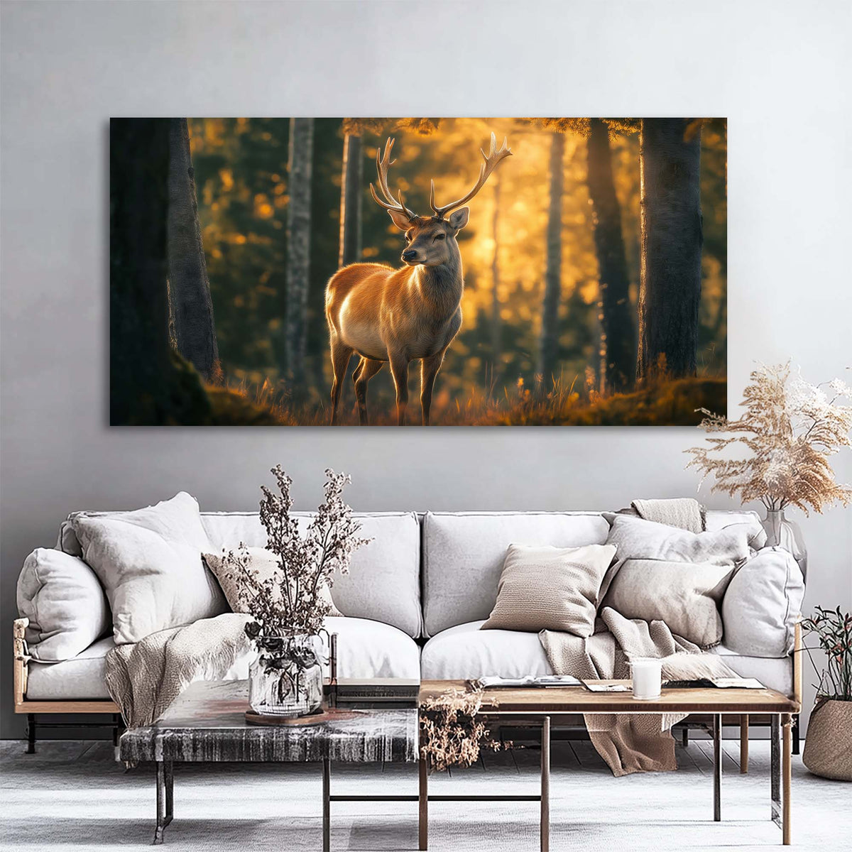 Khaki Wildlife Animals Wall Art Modern Canvas Painting Prints Artwork Office Hallway Bedroom Living Room Decor