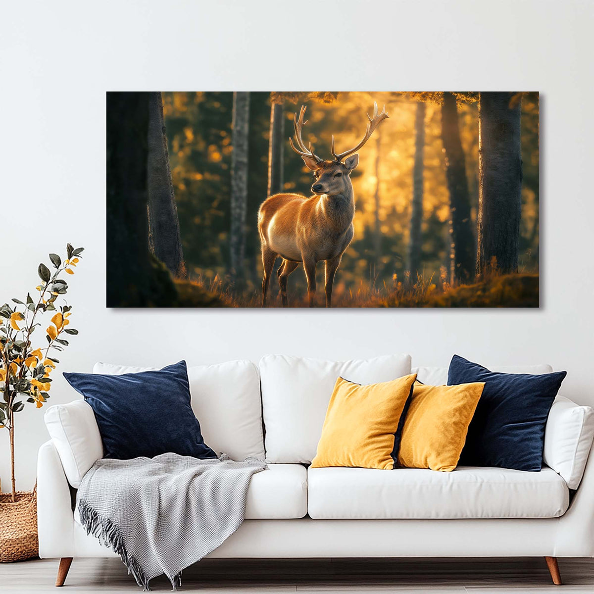 Khaki Wildlife Animals Wall Art Modern Canvas Painting Prints Artwork Office Hallway Bedroom Living Room Decor