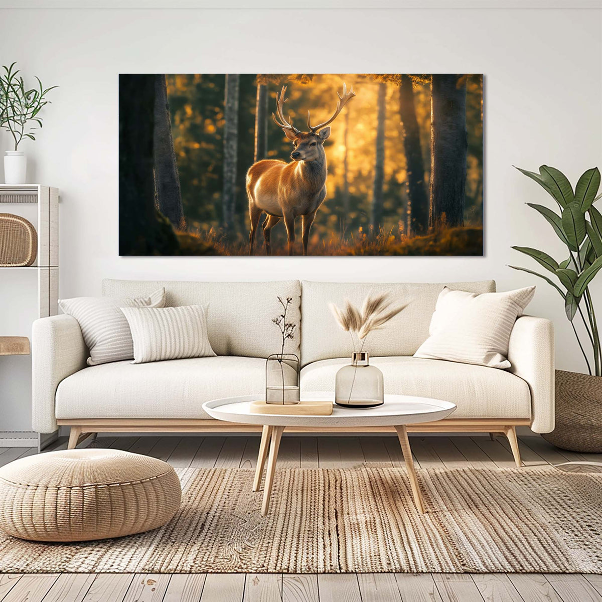 Khaki Wildlife Animals Wall Art Modern Canvas Painting Prints Artwork Office Hallway Bedroom Living Room Decor