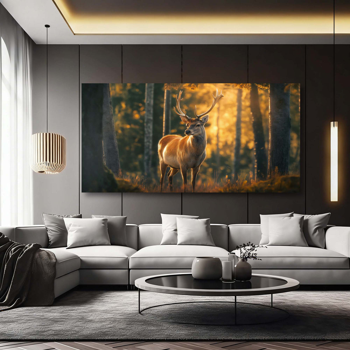 Khaki Wildlife Animals Wall Art Modern Canvas Painting Prints Artwork Office Hallway Bedroom Living Room Decor