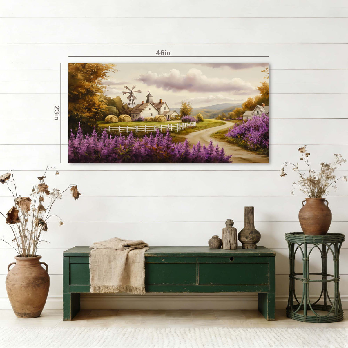 Green Country Floral Wall Art Art Deco Painting Prints Canvas Artwork Living Room Family Bedroom Office Decor