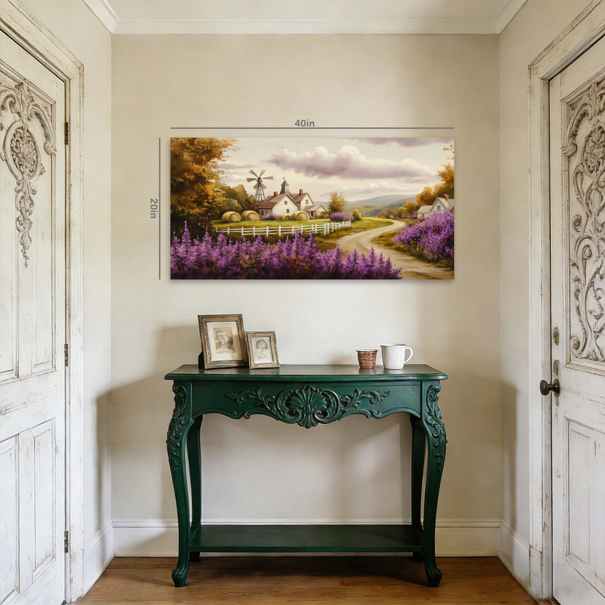 Green Country Floral Wall Art Art Deco Painting Prints Canvas Artwork Living Room Family Bedroom Office Decor