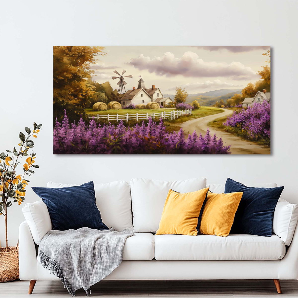 Green Country Floral Wall Art Art Deco Painting Prints Canvas Artwork Living Room Family Bedroom Office Decor