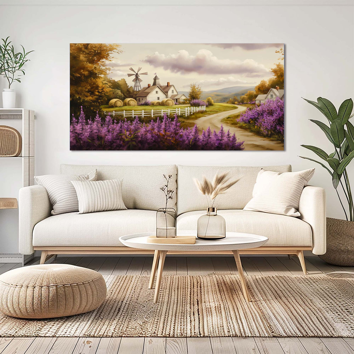 Green Country Floral Wall Art Art Deco Painting Prints Canvas Artwork Living Room Family Bedroom Office Decor