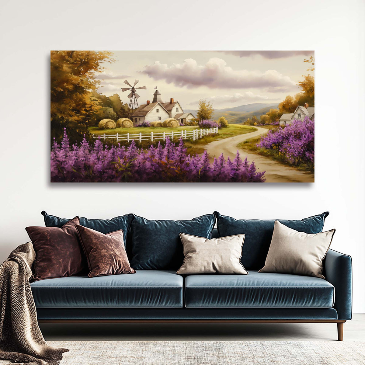 Green Country Floral Wall Art Art Deco Painting Prints Canvas Artwork Living Room Family Bedroom Office Decor