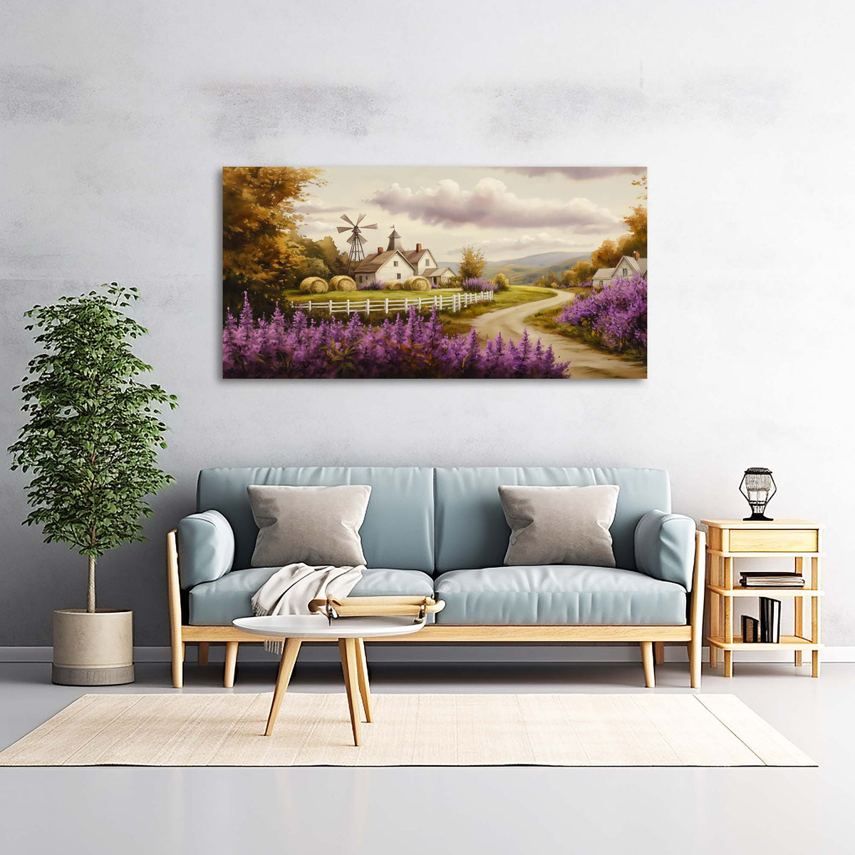 Green Country Floral Wall Art Art Deco Painting Prints Canvas Artwork Living Room Family Bedroom Office Decor