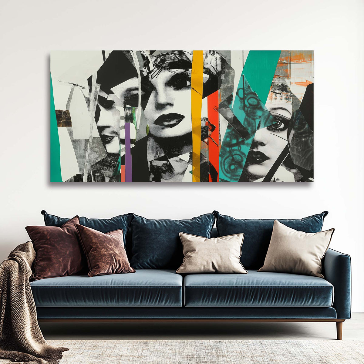 Navy Blue Abstract Abstract Wall Art Art Deco Painting Prints Canvas Artwork Living Room Family Bedroom Office Decor