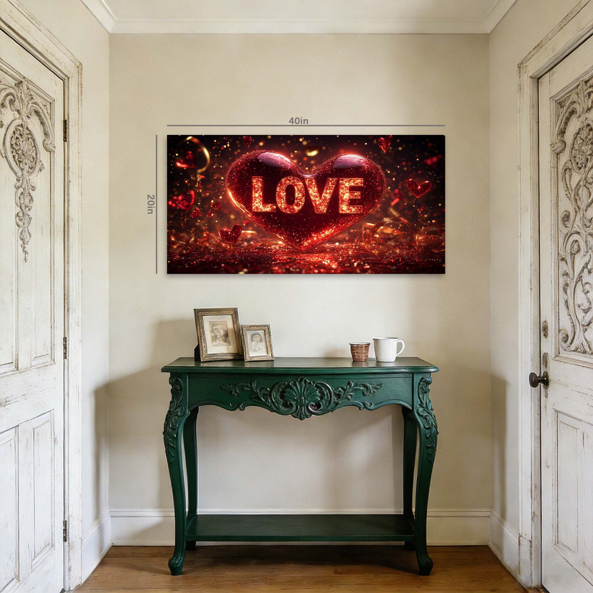 Red Pretty Floral Wall Art Canvas Painting Prints Artwor Office Bedroom Living Room Decor