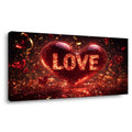 Red Pretty Floral Wall Art Canvas Painting Prints Artwor Office Bedroom Living Room Decor