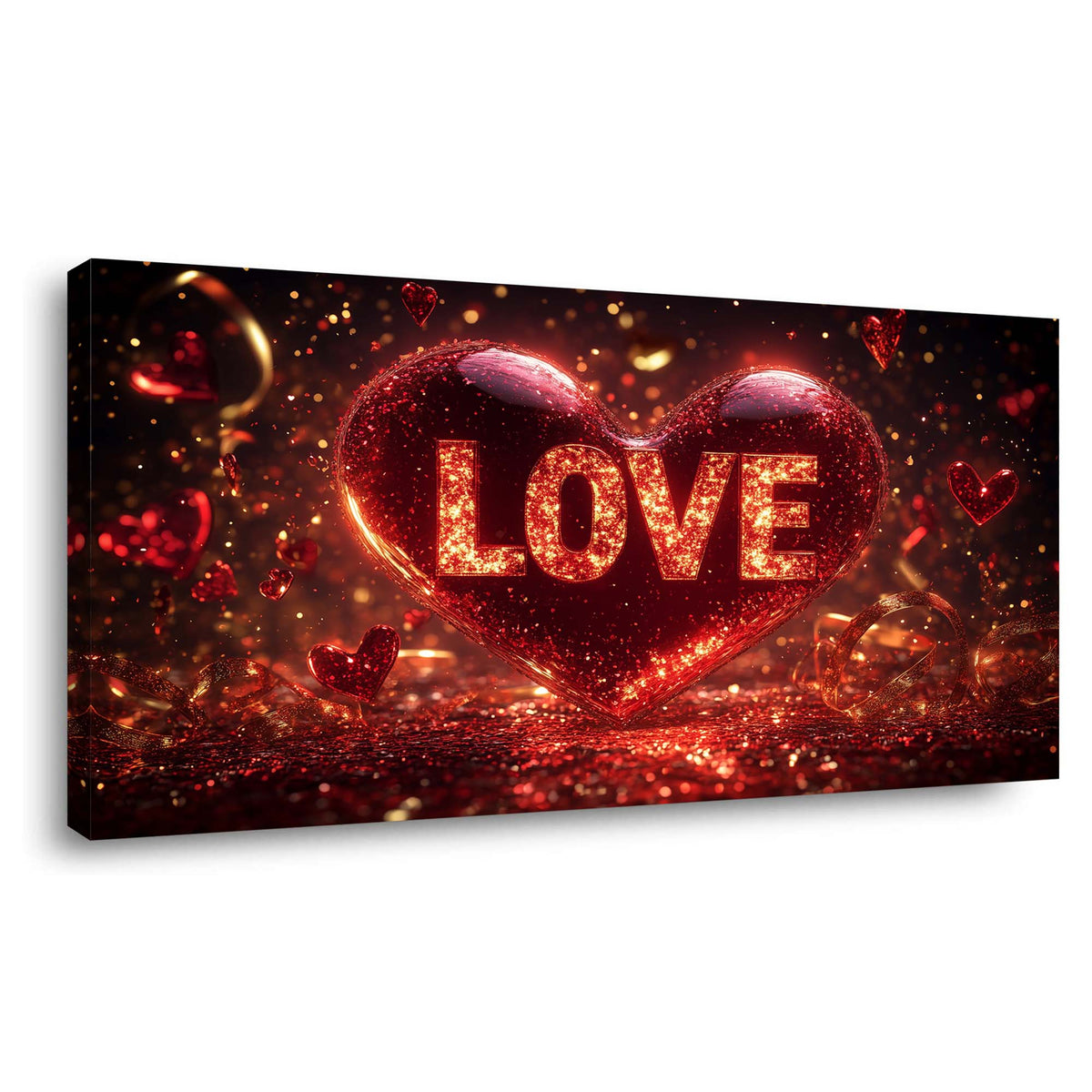 Red Pretty Floral Wall Art Canvas Painting Prints Artwor Office Bedroom Living Room Decor