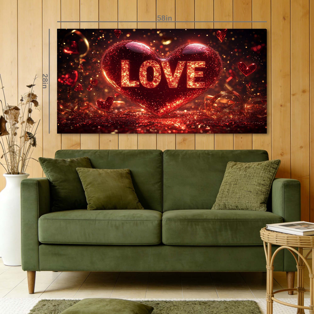 Red Pretty Floral Wall Art Canvas Painting Prints Artwor Office Bedroom Living Room Decor