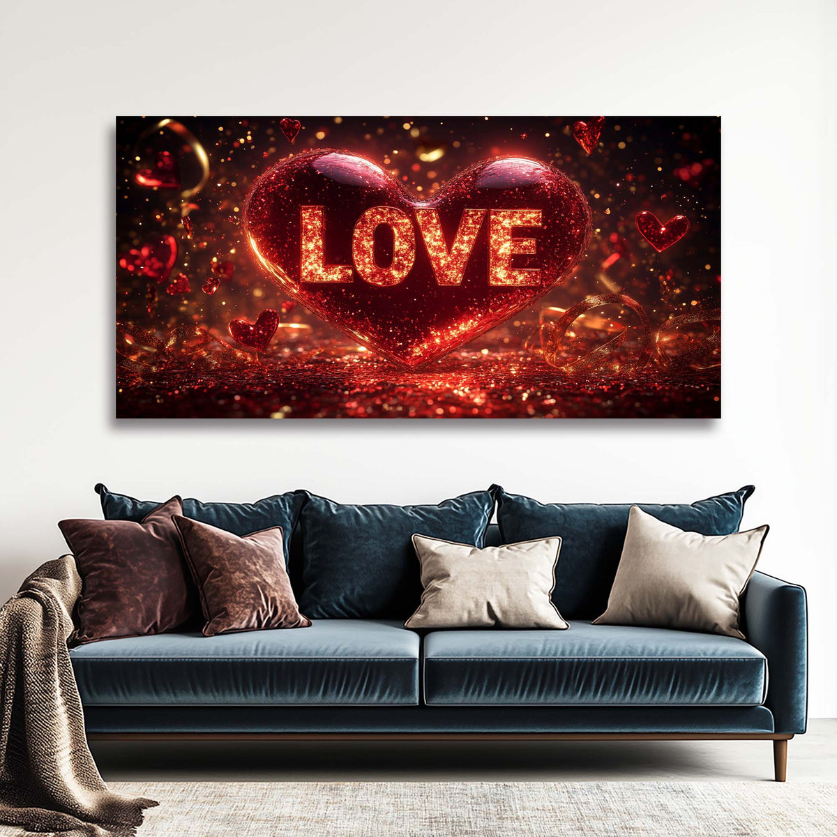 Red Pretty Floral Wall Art Canvas Painting Prints Artwor Office Bedroom Living Room Decor