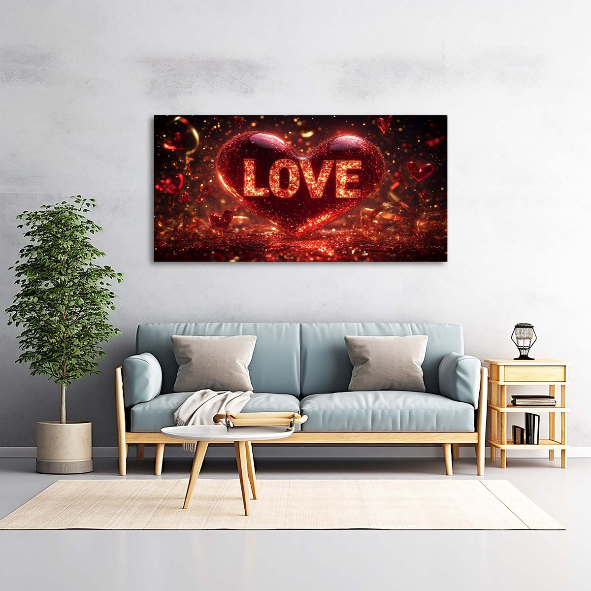 Red Pretty Floral Wall Art Canvas Painting Prints Artwor Office Bedroom Living Room Decor
