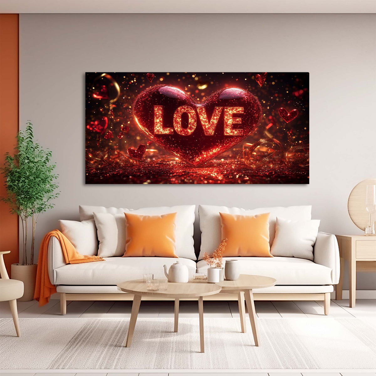 Red Pretty Floral Wall Art Canvas Painting Prints Artwor Office Bedroom Living Room Decor