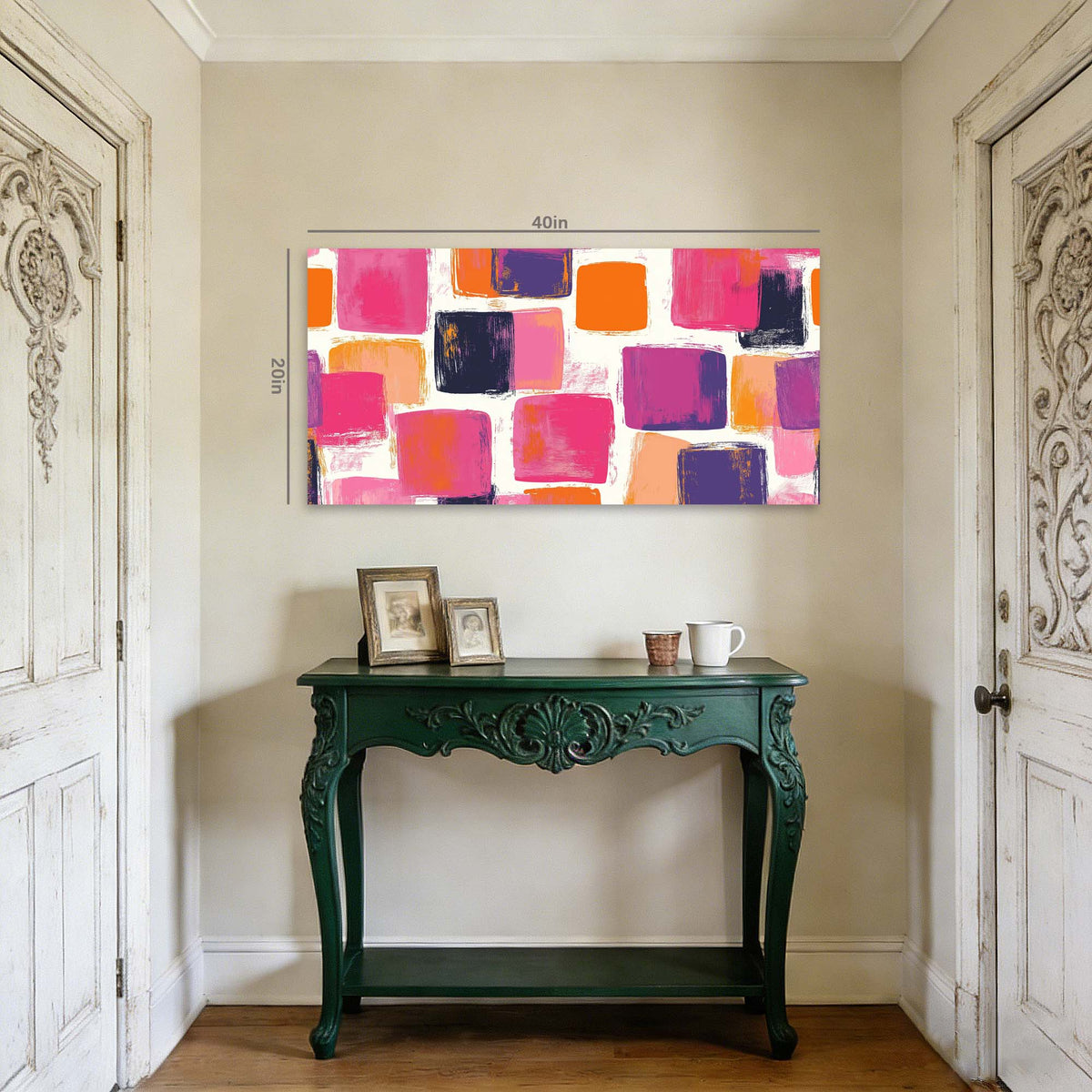 Orange Abstract Abstract Wall Art Modern Canvas Painting Prints Artwork Office Hallway Bedroom Living Room Decor