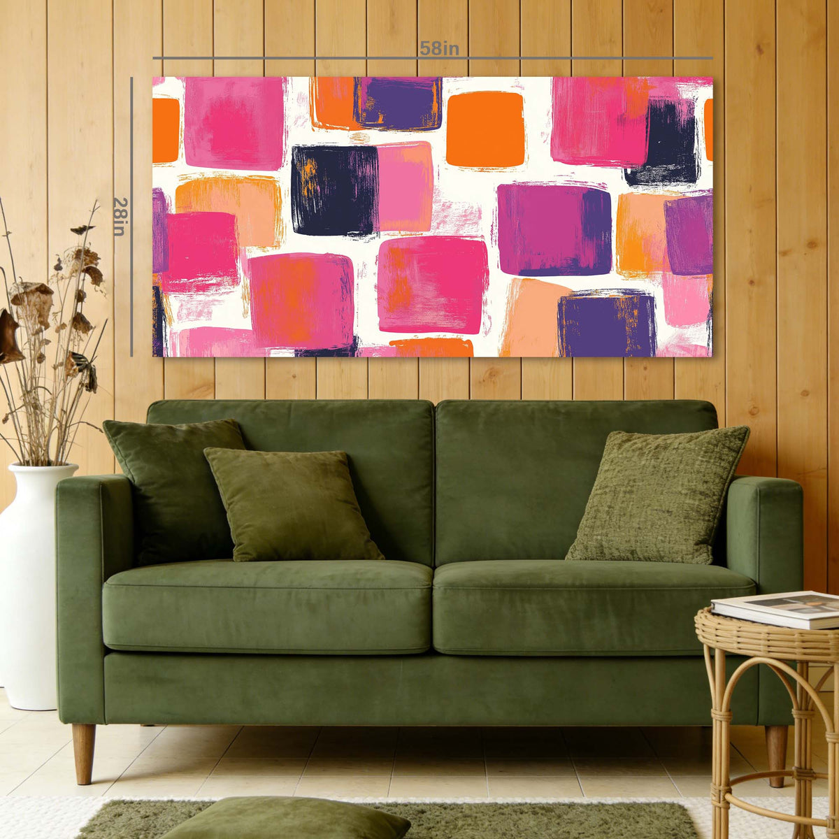 Orange Abstract Abstract Wall Art Modern Canvas Painting Prints Artwork Office Hallway Bedroom Living Room Decor
