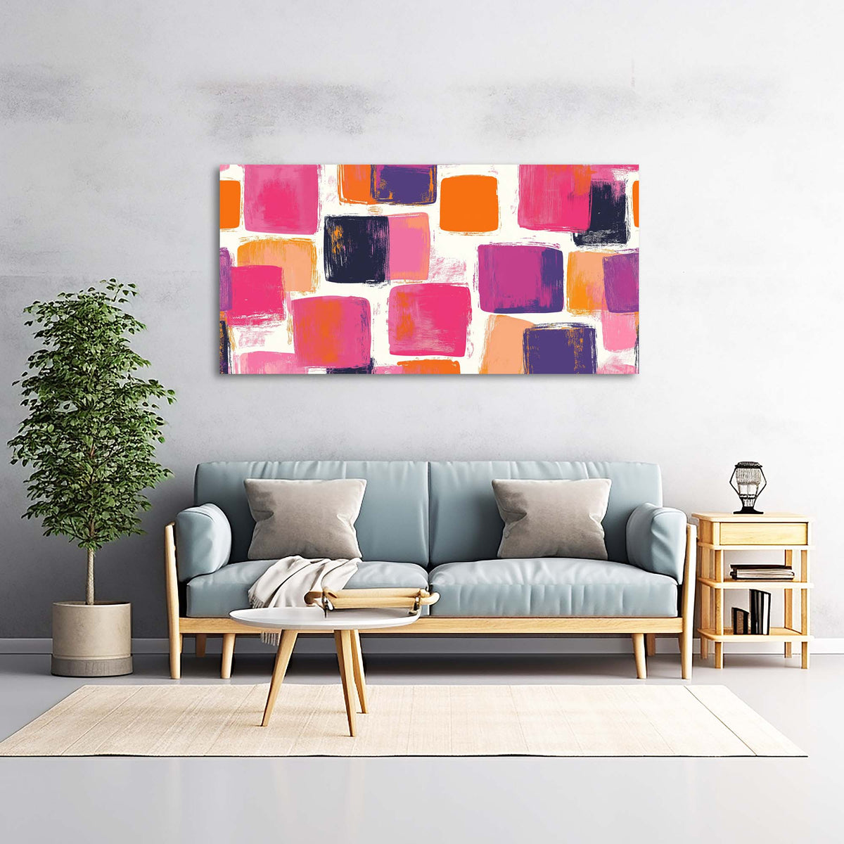 Orange Abstract Abstract Wall Art Modern Canvas Painting Prints Artwork Office Hallway Bedroom Living Room Decor