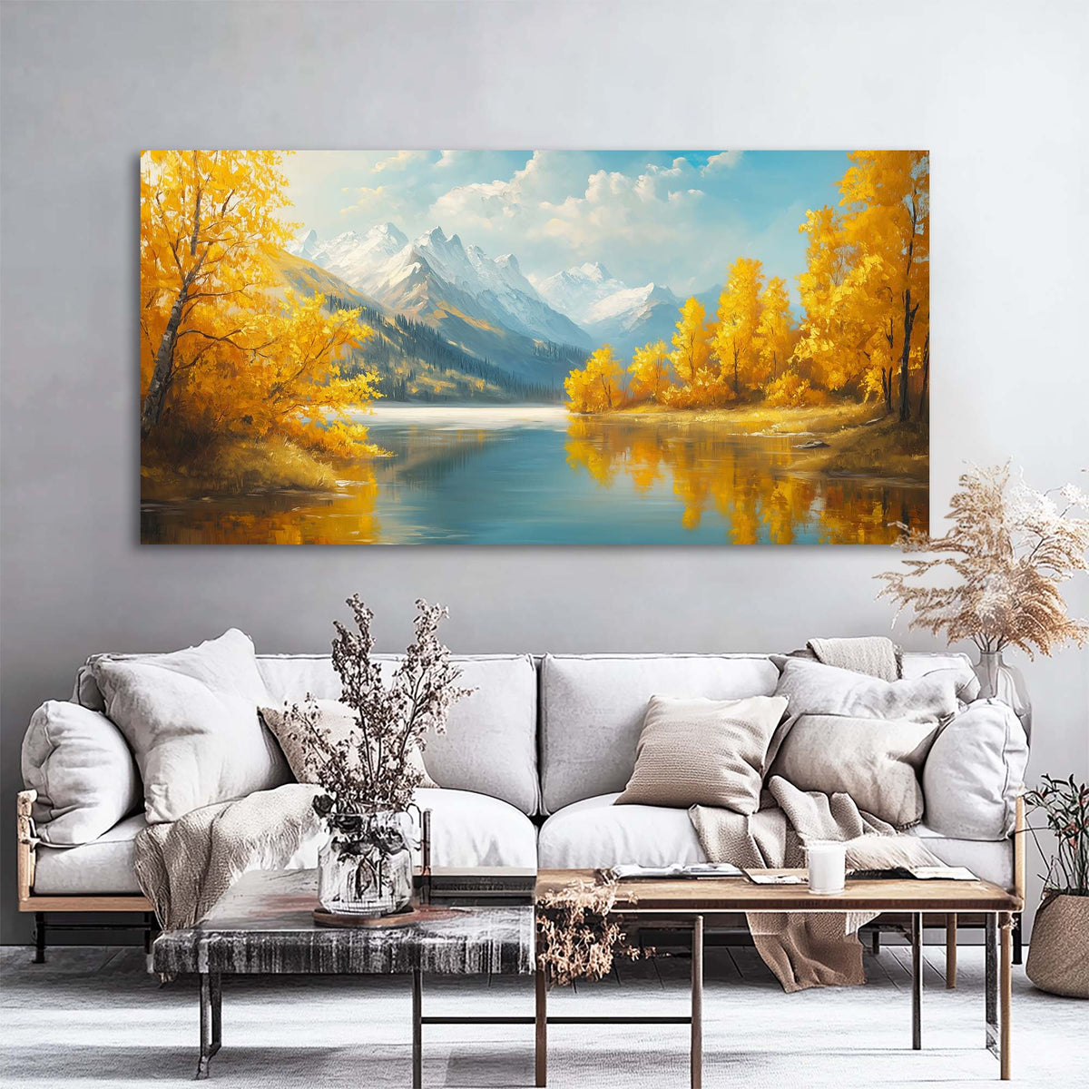 Khaki Pretty Nature Wall Art Modern Canvas Painting Prints Artwork Office Hallway Bedroom Living Room Decor