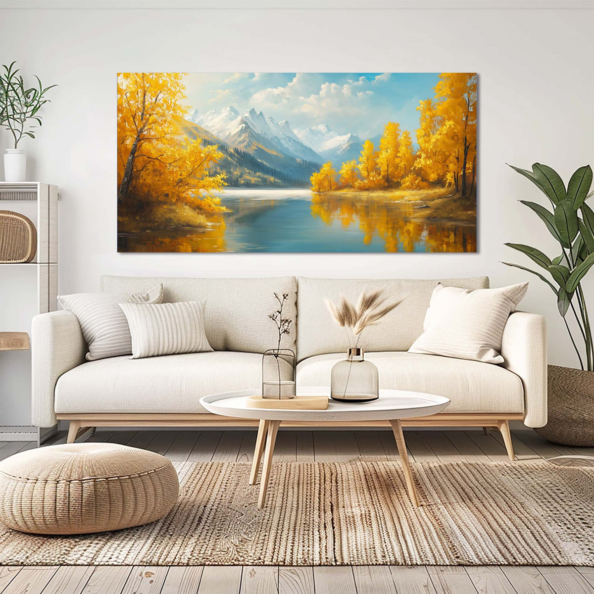 Khaki Pretty Nature Wall Art Modern Canvas Painting Prints Artwork Office Hallway Bedroom Living Room Decor