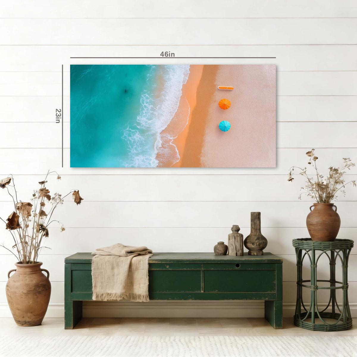 Gold Coastal Nature Canvas Wall Art for Living Room Prints Artwork Bedroom Office Decor