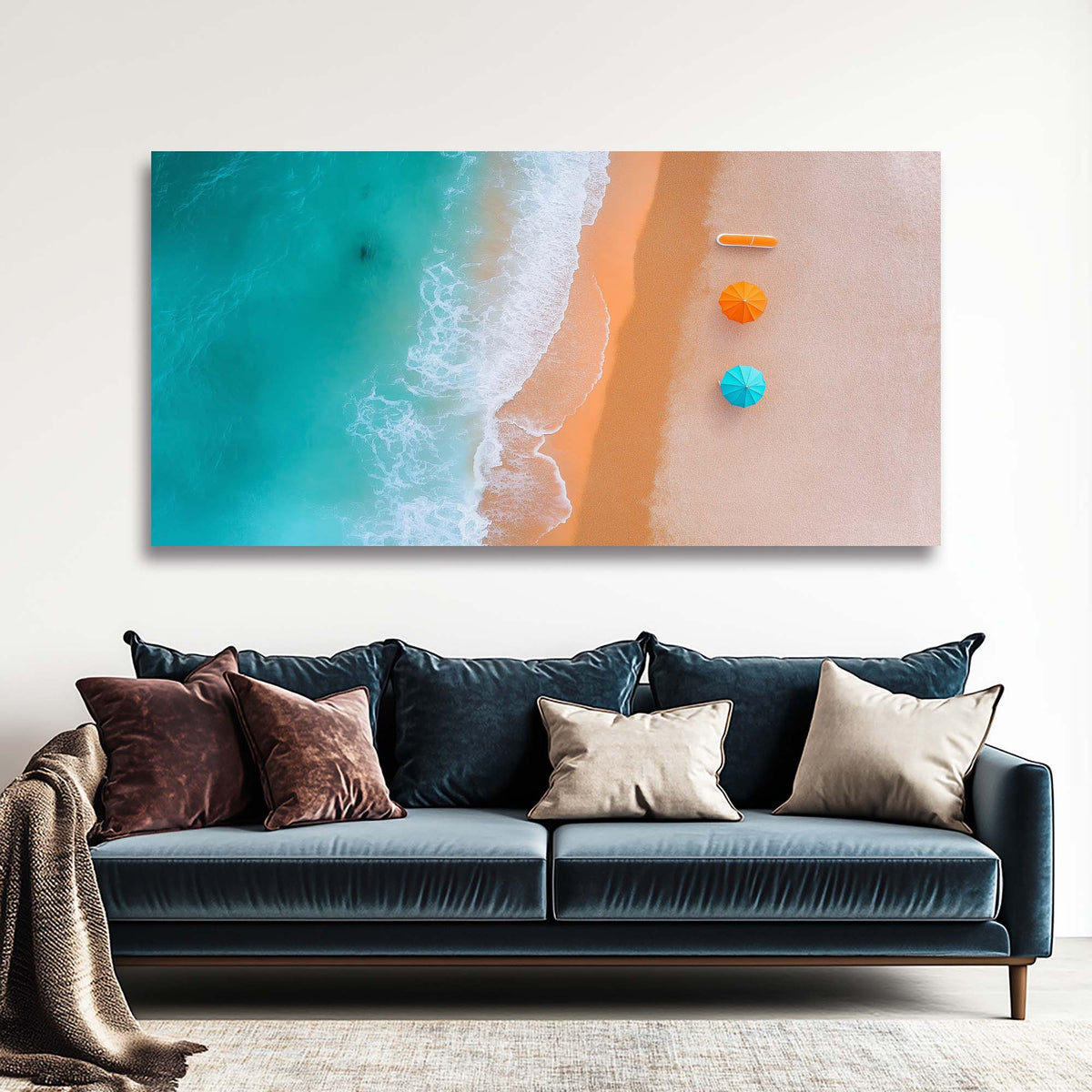 Gold Coastal Nature Canvas Wall Art for Living Room Prints Artwork Bedroom Office Decor