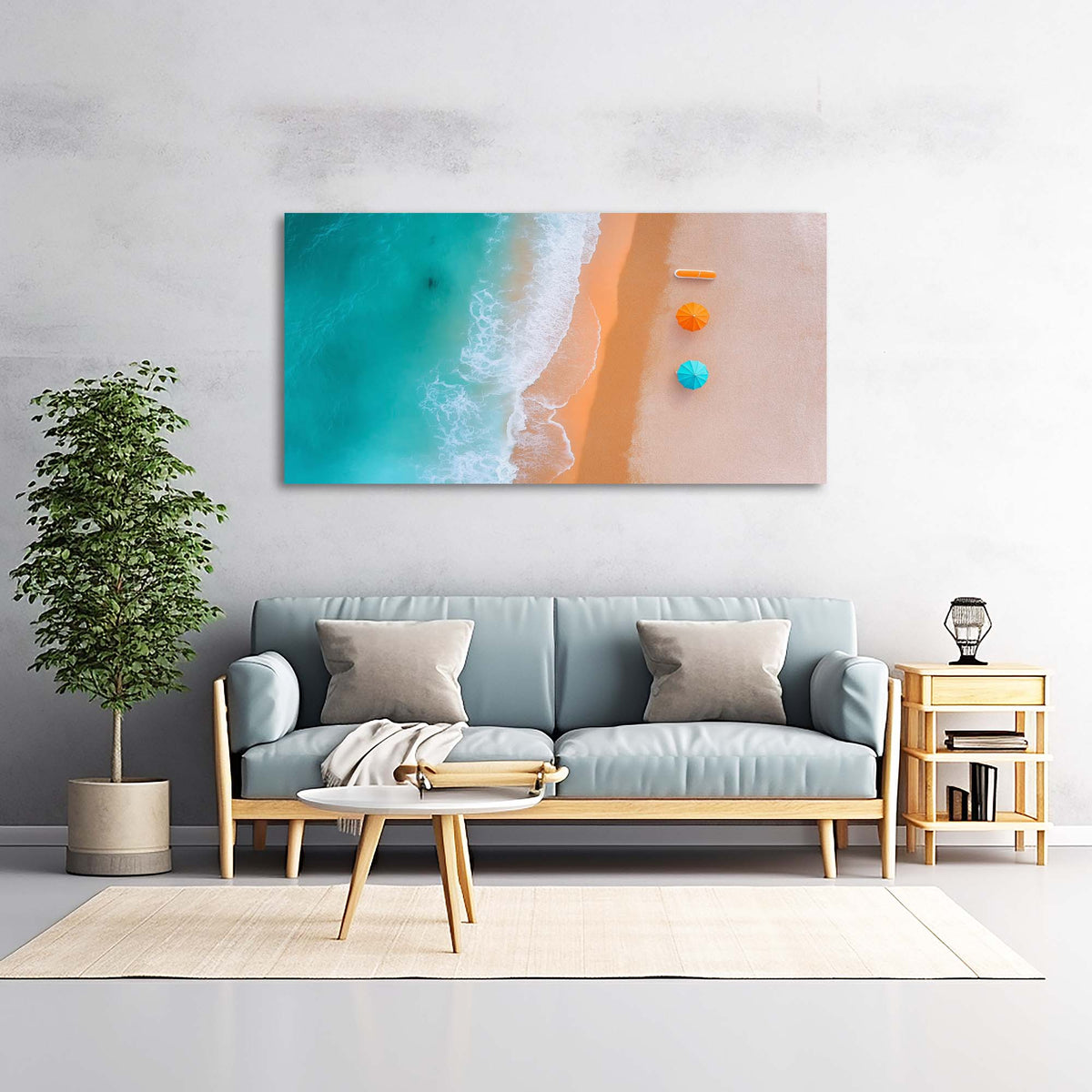 Gold Coastal Nature Canvas Wall Art for Living Room Prints Artwork Bedroom Office Decor