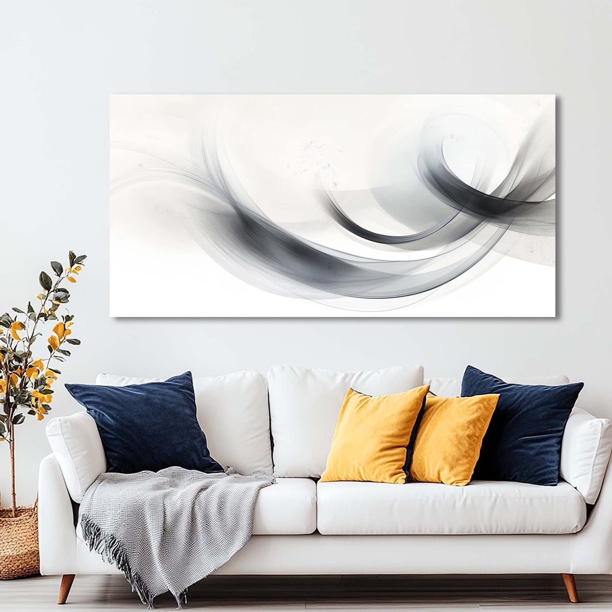 Navy Blue Abstract Wall Art Paintings Print Canvas Painting Prints Modern Artwork Office Living Room Over the Couch Bedroom Decor
