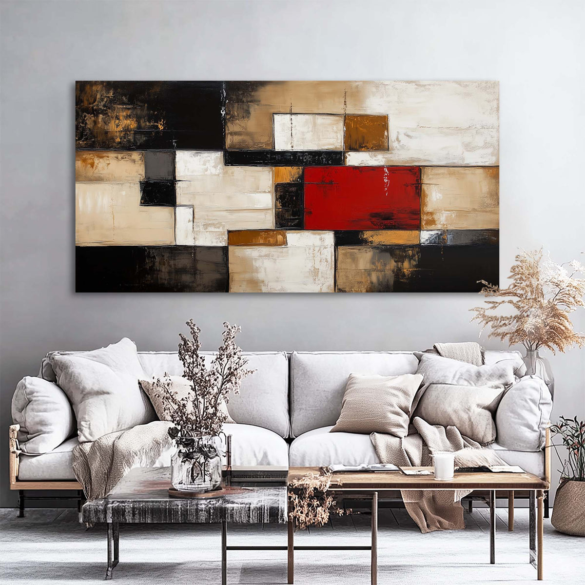 White Abstract Abstract Wall Art Art Deco Painting Prints Canvas Artwork Living Room Family Bedroom Office Decor