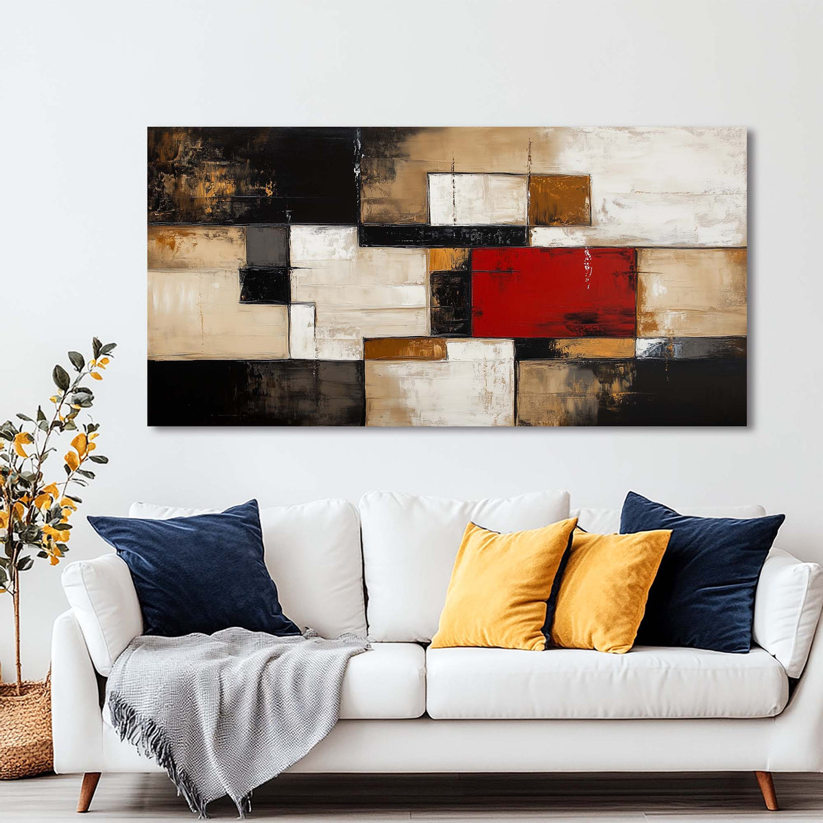 White Abstract Abstract Wall Art Art Deco Painting Prints Canvas Artwork Living Room Family Bedroom Office Decor