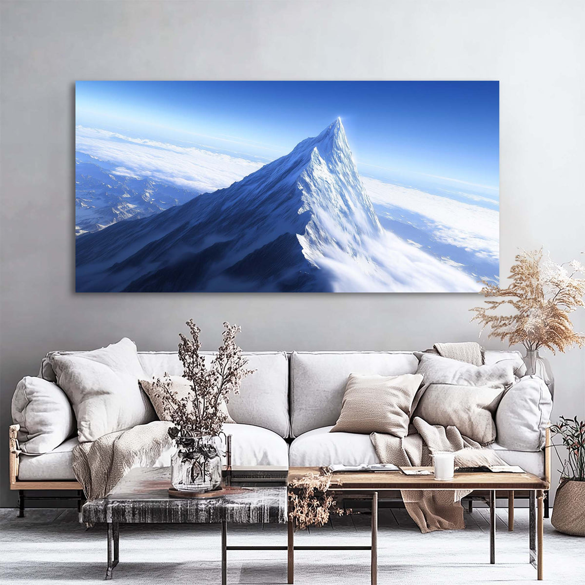 Navy Blue Fantasy Nature Wall Art for Living Room Canvas Painting Prints Artwork Family Bedroom Office Decor