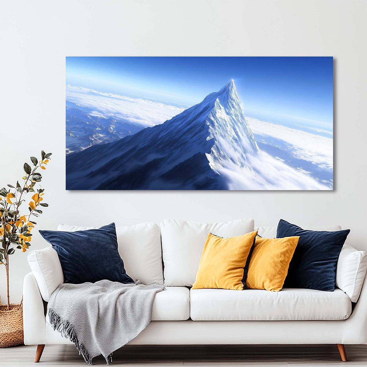 Navy Blue Fantasy Nature Wall Art for Living Room Canvas Painting Prints Artwork Family Bedroom Office Decor