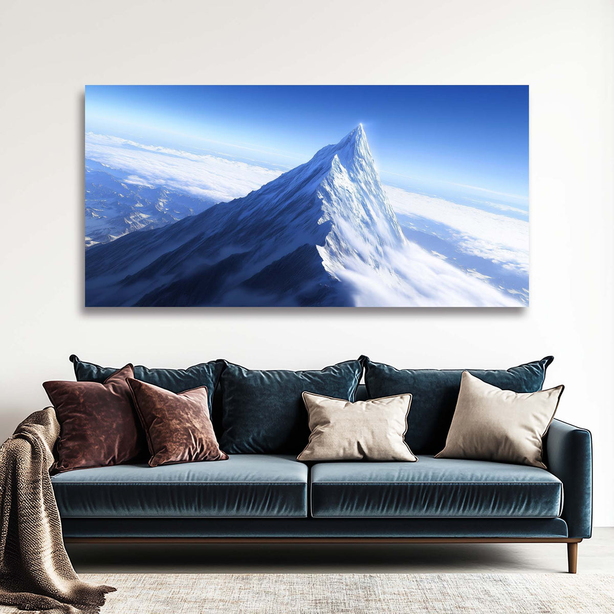 Navy Blue Fantasy Nature Wall Art for Living Room Canvas Painting Prints Artwork Family Bedroom Office Decor