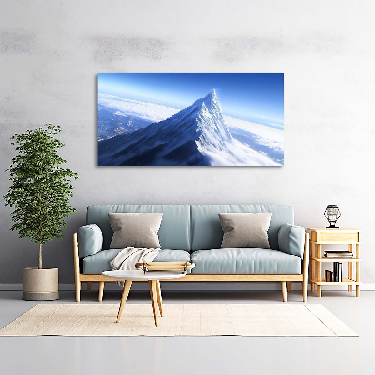 Navy Blue Fantasy Nature Wall Art for Living Room Canvas Painting Prints Artwork Family Bedroom Office Decor