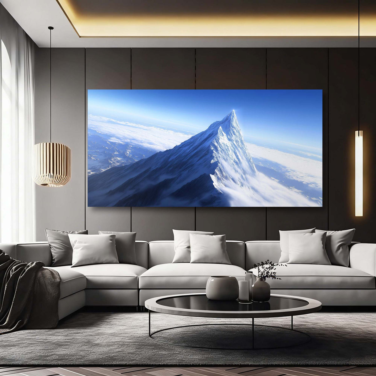 Navy Blue Fantasy Nature Wall Art for Living Room Canvas Painting Prints Artwork Family Bedroom Office Decor