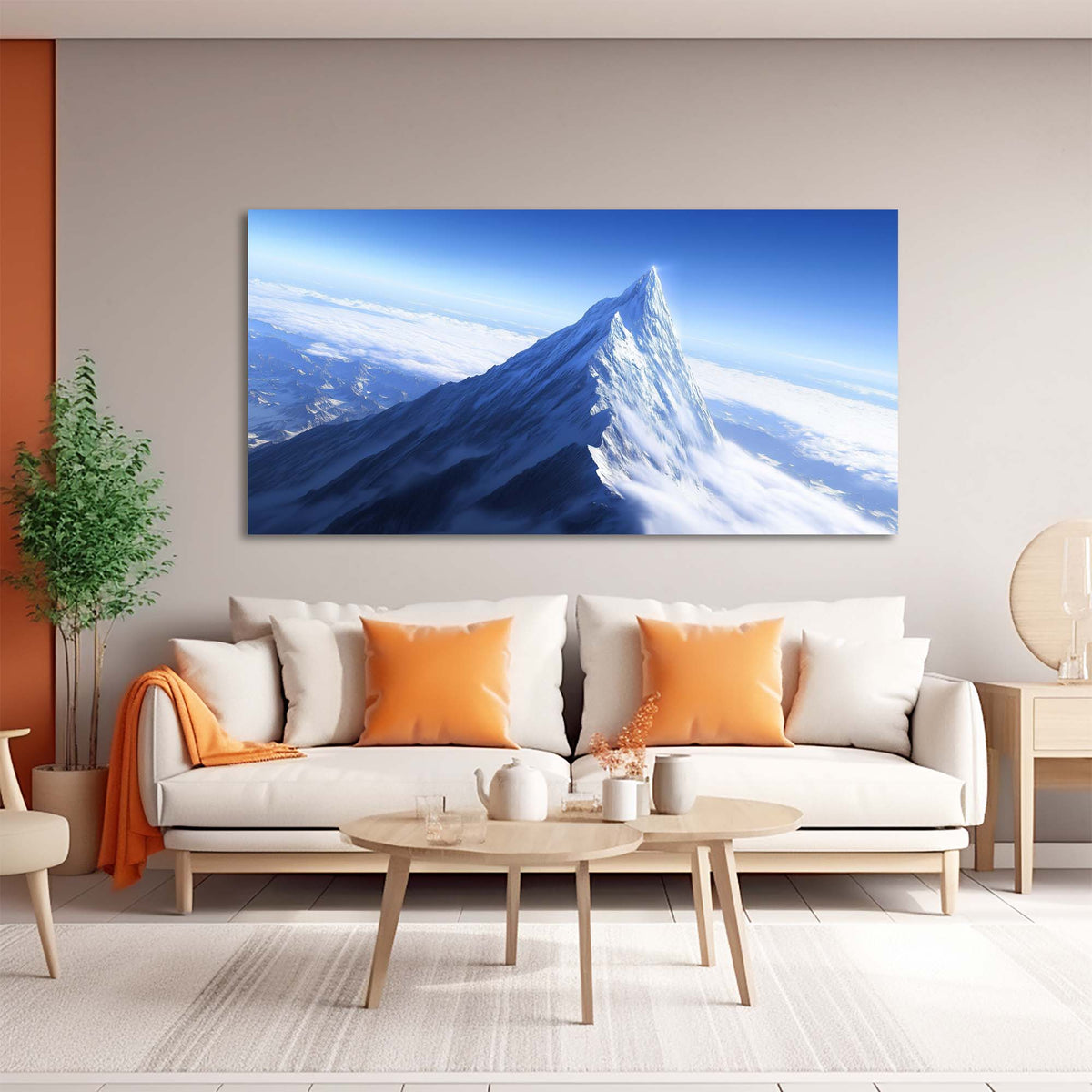 Navy Blue Fantasy Nature Wall Art for Living Room Canvas Painting Prints Artwork Family Bedroom Office Decor