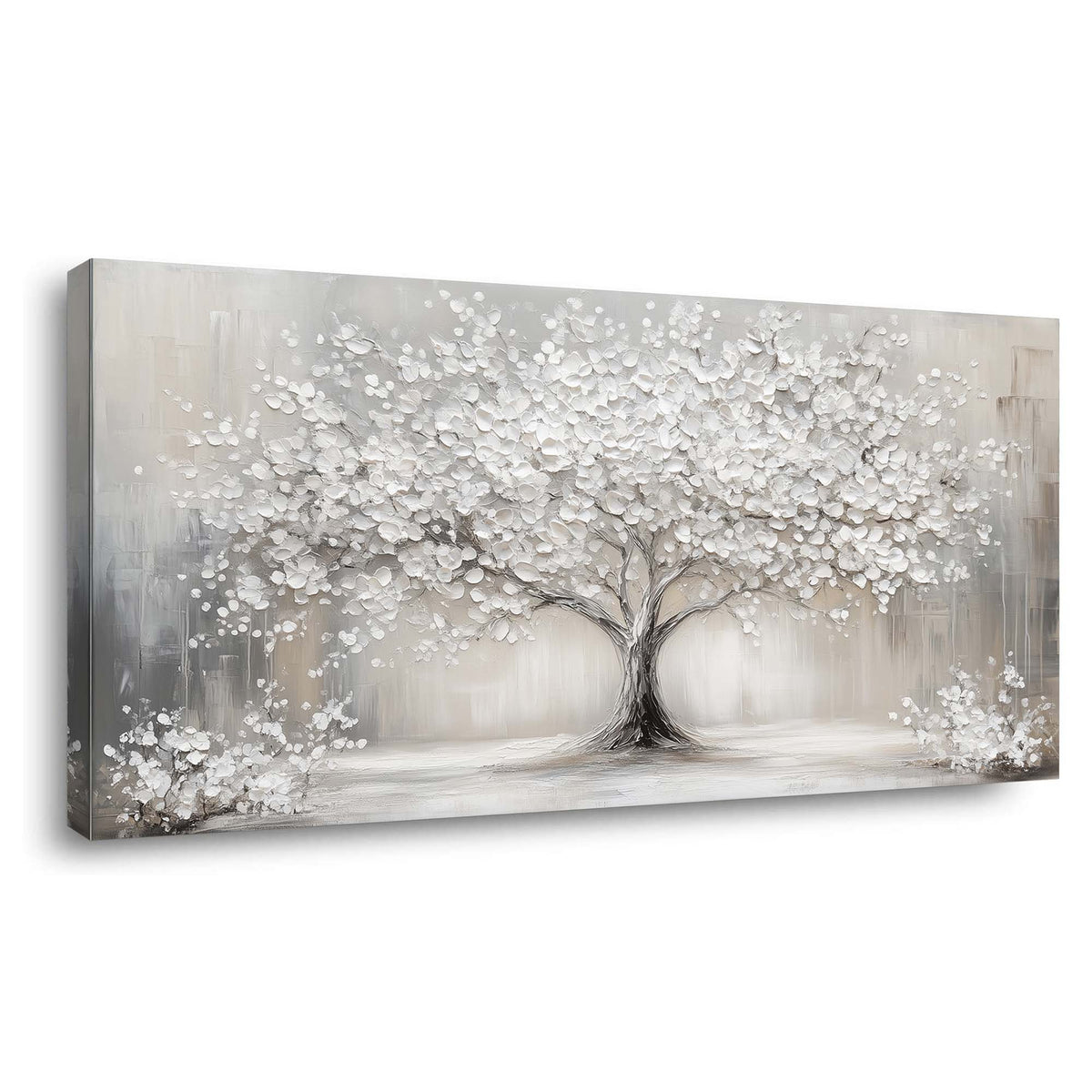 Gray Abstract Floral Wall Art for Living Room Canvas Painting Prints Artwork Family Bedroom Office Decor