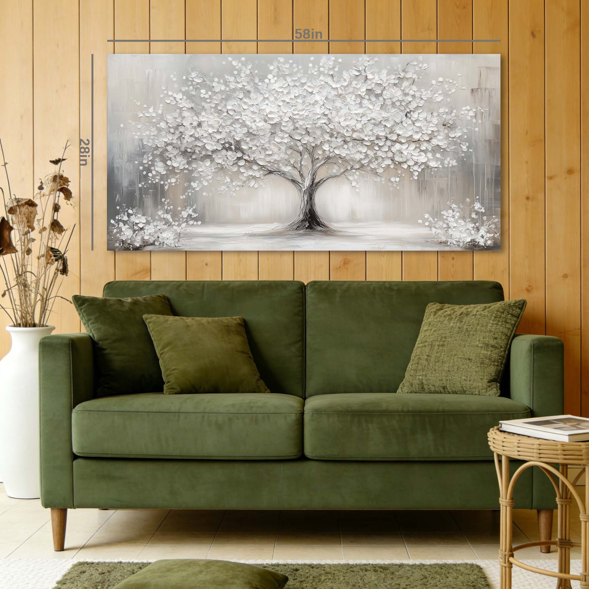 Gray Abstract Floral Wall Art for Living Room Canvas Painting Prints Artwork Family Bedroom Office Decor
