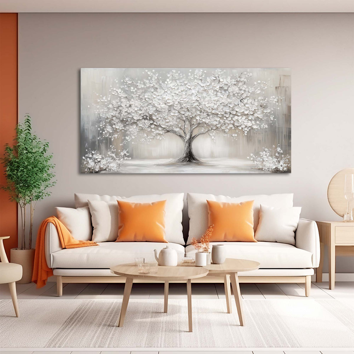 Gray Abstract Floral Wall Art for Living Room Canvas Painting Prints Artwork Family Bedroom Office Decor
